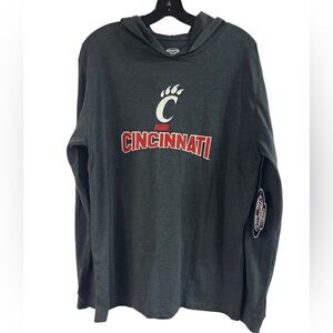 NWT University of Cincinnati Bearcats Hooded Sleepwear Pajama Shirt Size L